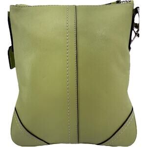 Vintage Coach Lime Green Leather Crossbody Bag Small Early 2000s EUC